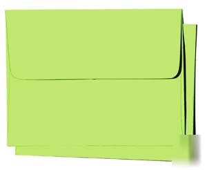 25 5X7 A7 a-7 avocado green square-flap envelopes 