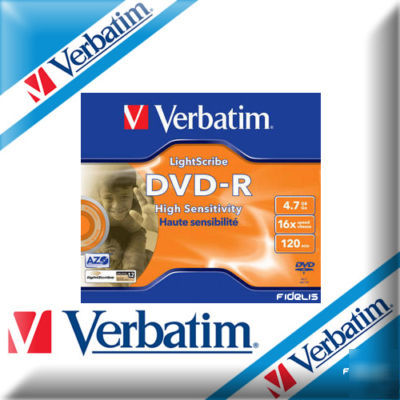 5 verbatim dvd-r lightscribe V1.2 discs 43621