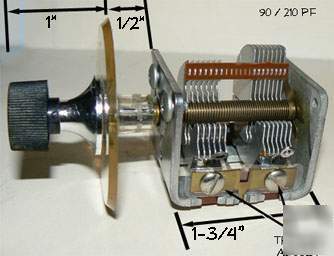Dual variable capacitor crystal radio ham 90 + 210 pf