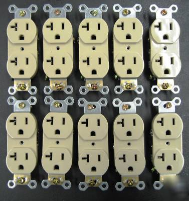 New (100) * * standard duplex receptacles 20 amp ivory