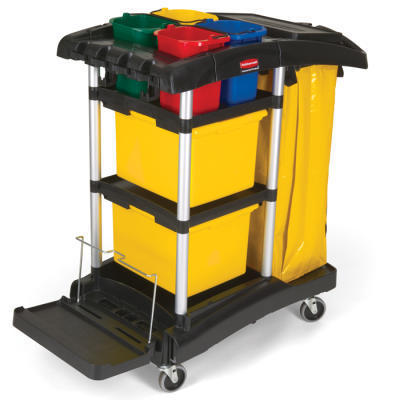 New rubbermaid micro-fiber janitor cleaning cart 9T74