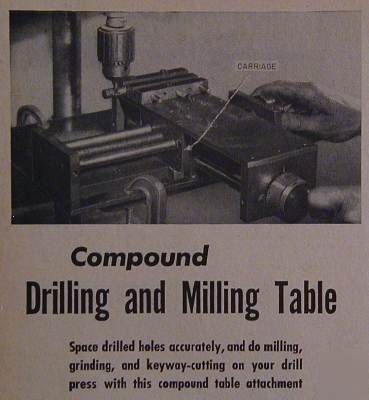 Compond drilling milling drill press table how-to plans
