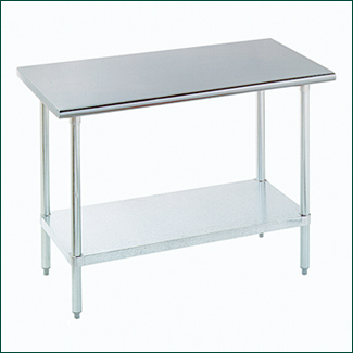 24X48 stainless steel work table w/galv. undershelf