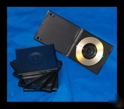 New 10 mini 3 inch cd dvd disk cases black poly cover 