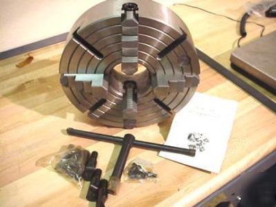 Independent 4 jaw steel lathe chuck 12