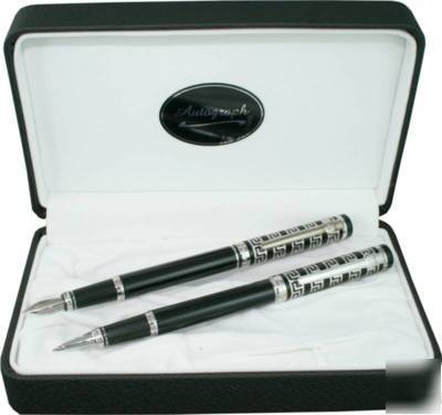 New fountain pen & rollerball pen set by autograph - 