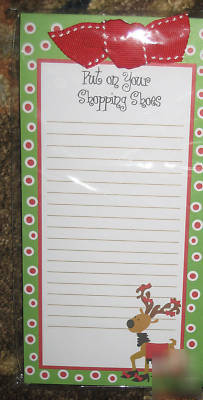 Magnetic notepad put on your shopping shoes w/reindeer