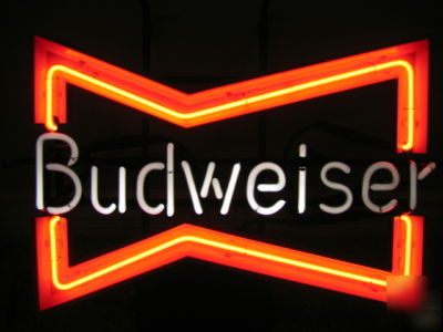 Vintage classic budweiser bow tie neon sign