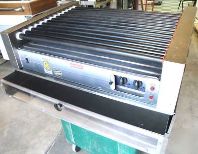 Hot dog roller grill sneeze guard and bun cabinet nsf