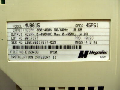 Exell. magnetek GPD315 yaskawa V7 460V 5.5KW 7.5HP vfd