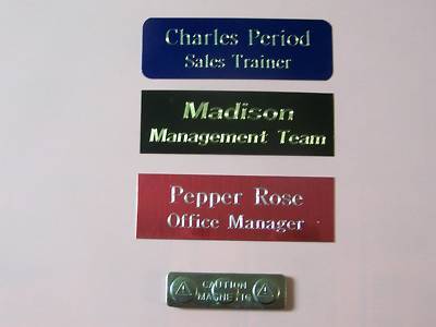 Custom engraved aluminum magnetic name tag badges