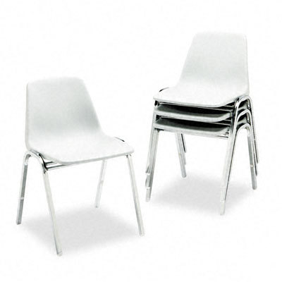 Seating shell chairs gray with chrome frame four/carton