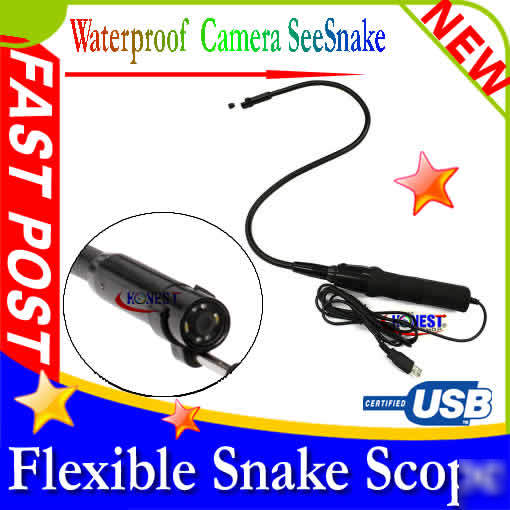 Usb flexible snake camera scope borescope waterproof