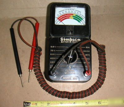 Vintage simpson model 379 battery tester / meter tubes