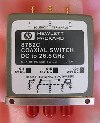 Hp/agilent 8762C coaxial spdt switch dc-26.5 ghz 24V