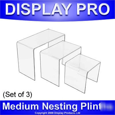 Medium acrylic nesting plinths counter display stands