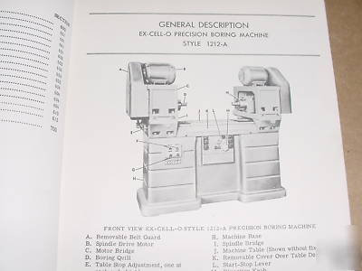 Excello style 1212-a precision boring machine manual