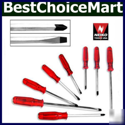 8 pc screwdriver set go-thru neiko hand tools