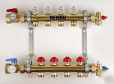 Brass manifold for radiant heat pex - 11 circuit