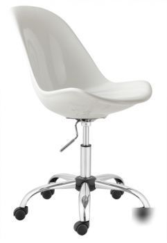 Modern slight fiberglass office desk task chair white