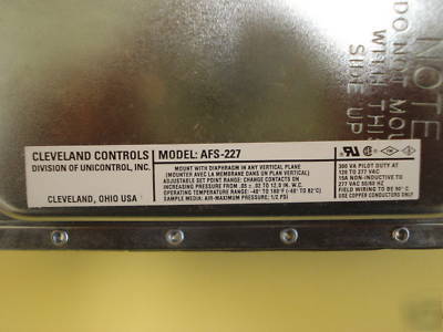 Cleveland controls afs switch p/n: afs-227