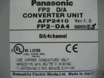 Panasonic FP2-DA4 programmable controller unit 