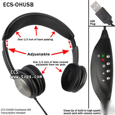 In-usb-2 foot pedal + hub + ohusb headset transcription