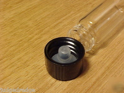 25 clear 1 dram glass vials/bottle screw cap 15X45MM