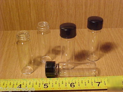 25 clear 1 dram glass vials/bottle screw cap 15X45MM
