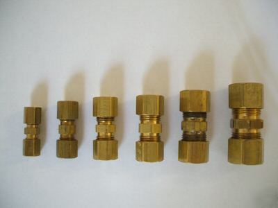 3/16- 1/4 -5/16 -3/8 compression fittings brass 20 pcs
