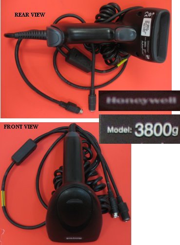 Honeywell 3800G handheld linear barcode scanner black