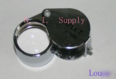 New jeweler's loupe 4 gem, magnifing glass triplet 10X