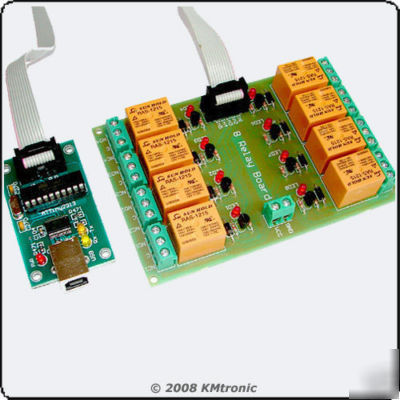 Usb eight channel relay boad - RS232 serial controlled