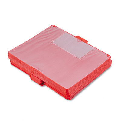 Red pocket out guides w/letr pock 1/5 tab, vinyl,50/box