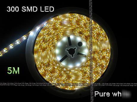 5M 300 led smd 3528 pure white flexible led strip