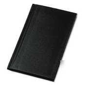 Black pocket size bound memo book w/ leather- 