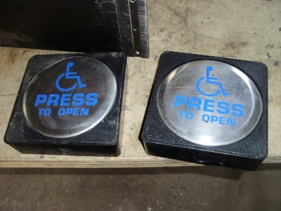 Handicapped door opener and push plates and boxes 