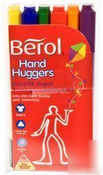 Berol hand huggers - 6 triangular colouring pens