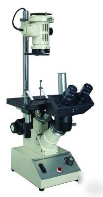 40-600X inverted trinocular lab microscope w camera