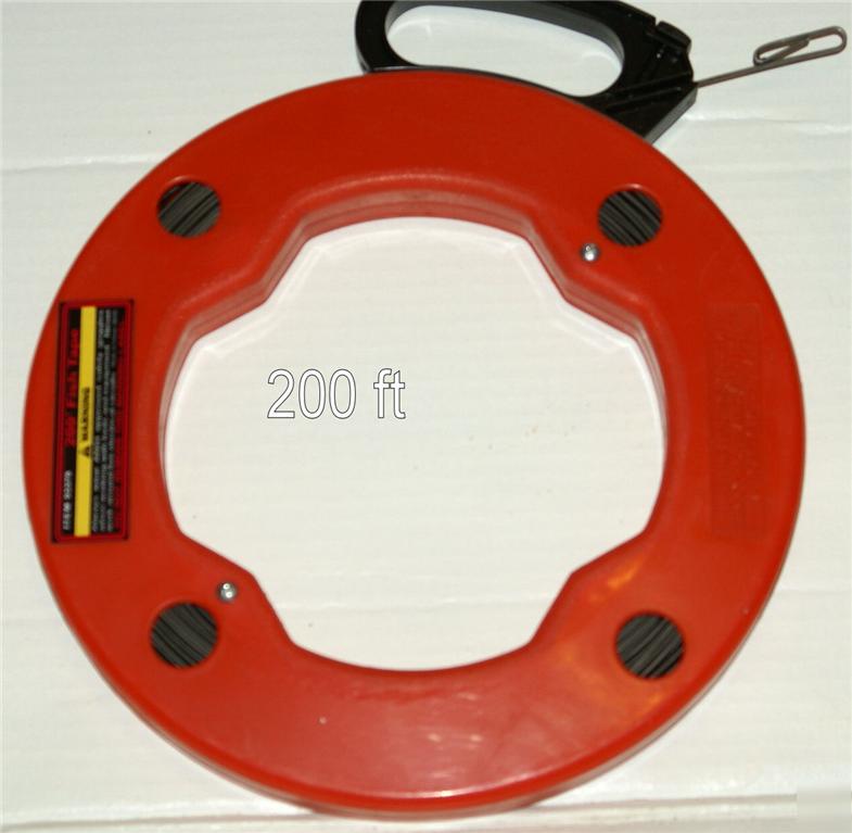 New 200' fish tape steel cable puller