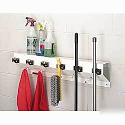 New wise janitor mop broom cleaning organizer shelf 