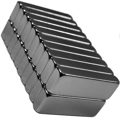 20 neodymium magnets 3/4 x 1/4 x 1/8 inch block N48 