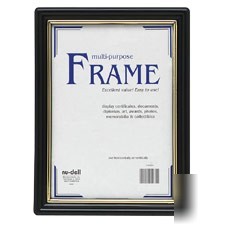 Ez mount document frame plastic 8-1/2 x 11 black/gol