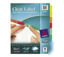 Avery clear label index maker dividers mixed (lot of 3)