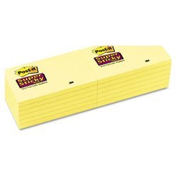 New canary yellow super sticky notes, 3 x 5, twelve ...