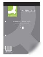 Pack of 5 feint ruled / margin 200 sheet A4 refill pads