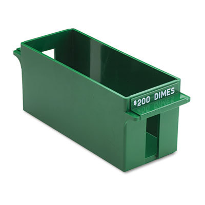 Porta-count sys extra rold coin plastic stor tray green