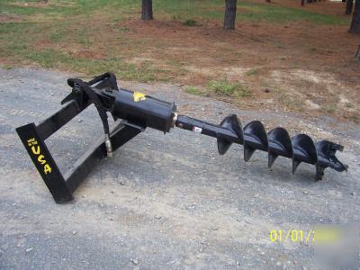 Skid steer auger post hole digger attachment w/ 6