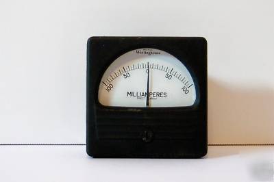 Westinghouse 100-0-100 dc milliamperes meter ma works 