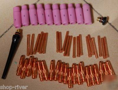 Tig torch consumables for QQ300 and sr-26 wp-17 52 pcs 